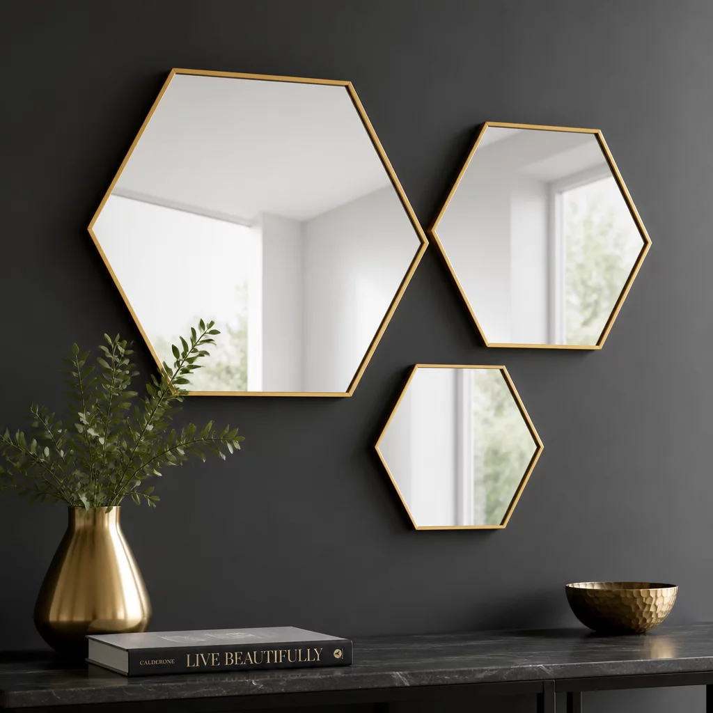 Decorative Hexagon Mirror