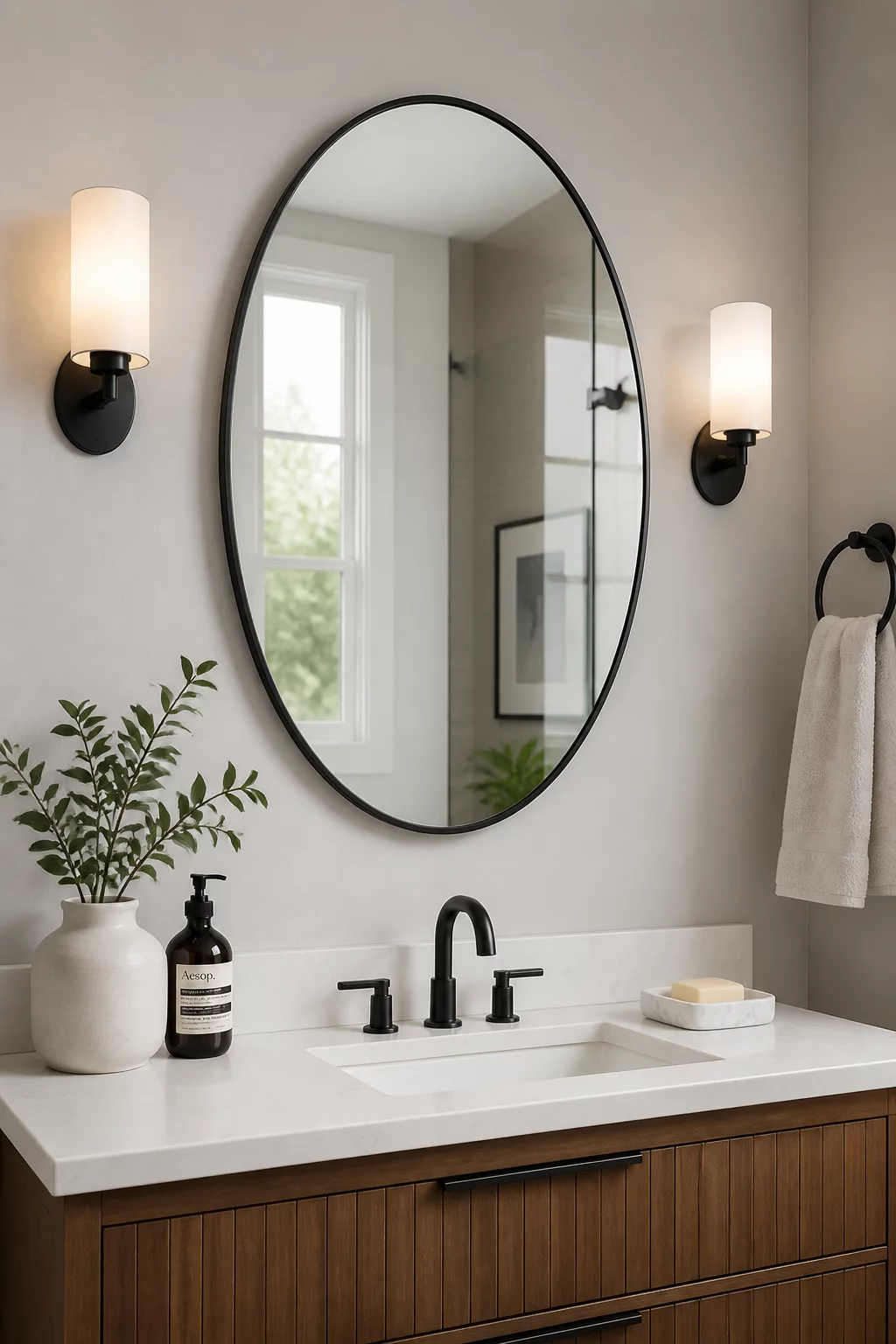 Oval Bathroom Mirror