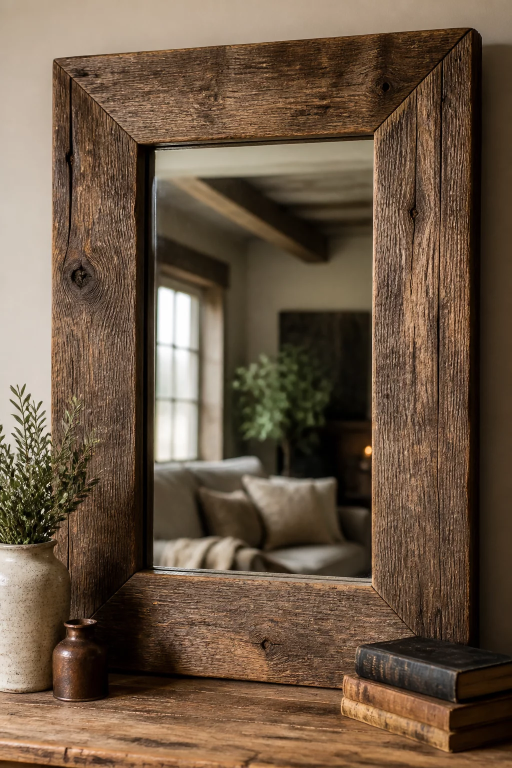 Rustic Barnwood Mirror