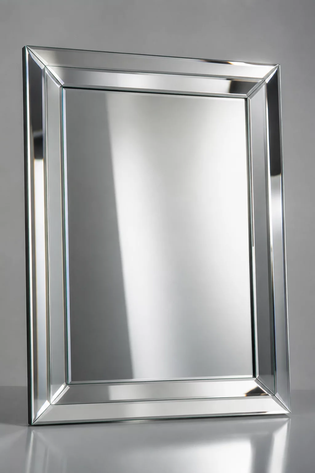Silver Beveled Mirror